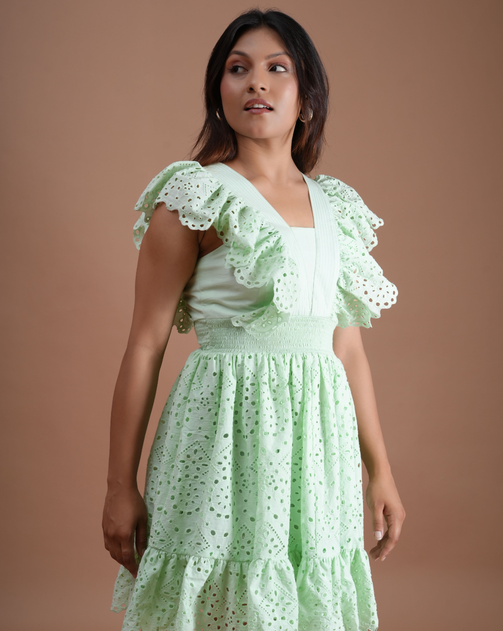 Minty Green Ruffles Dress