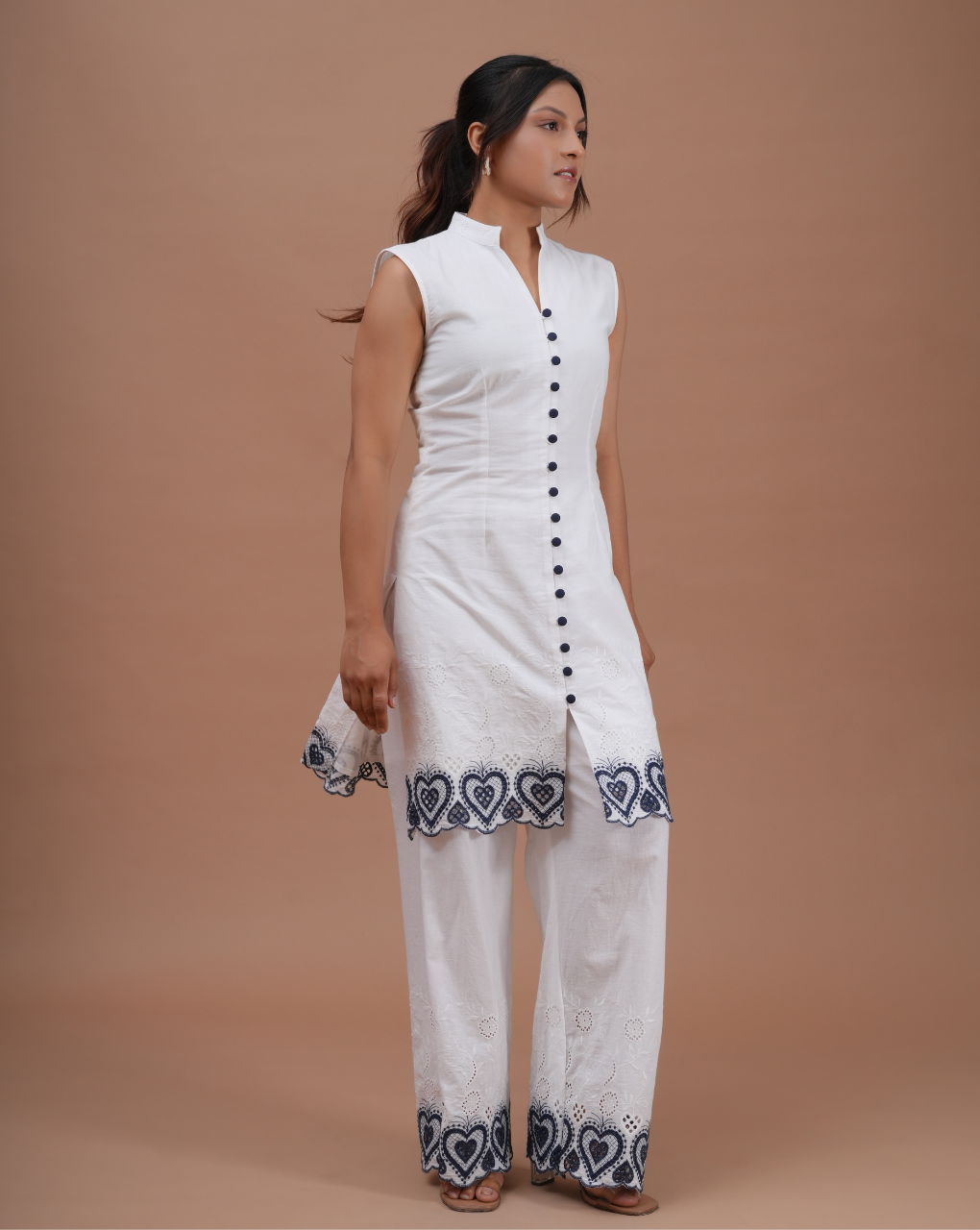 Heart Shaped Schiffli Co-Ord Set