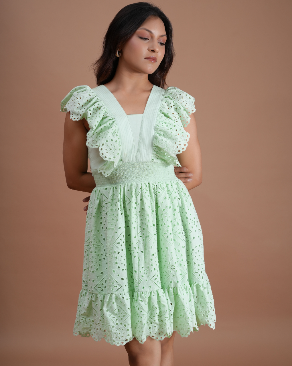 Minty Green Ruffles Dress