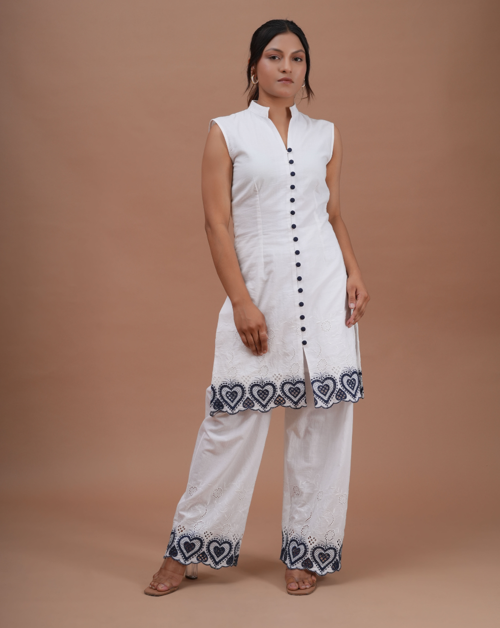 Heart Shaped Schiffli Co-Ord Set