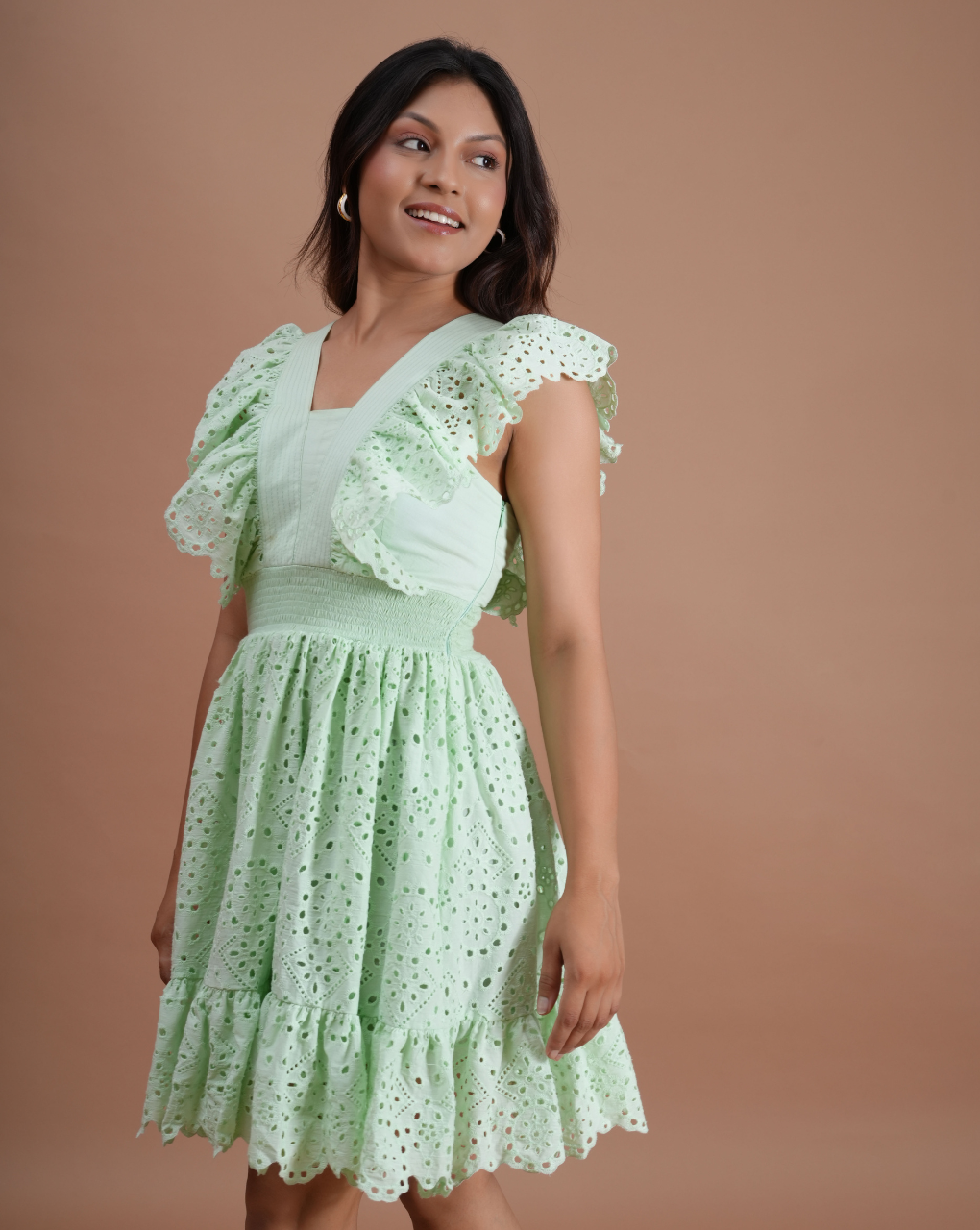 Minty Green Ruffles Dress