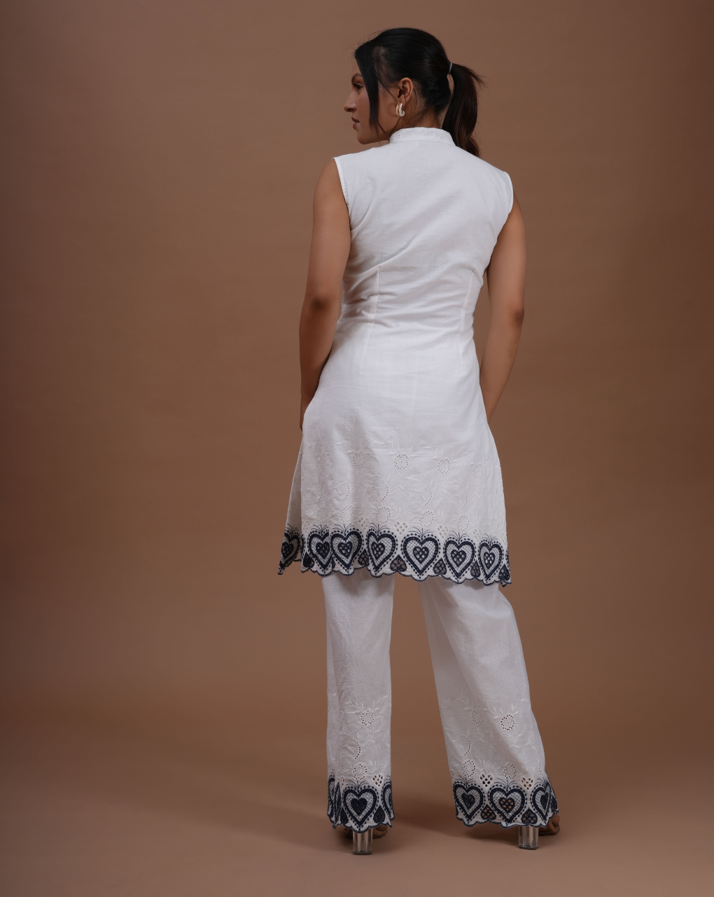 Heart Shaped Schiffli Co-Ord Set