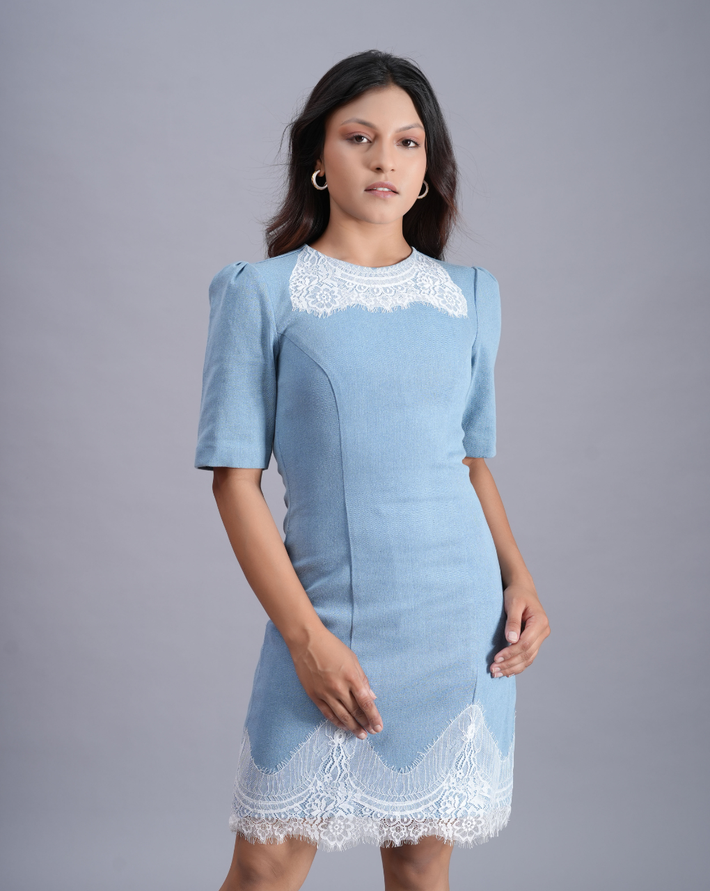 Denim Laces Dress