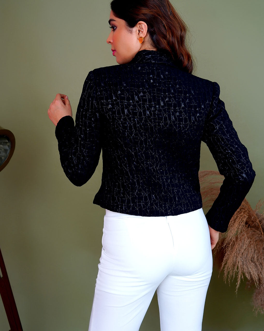 Midnight Weave Blazer Jacket